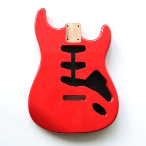 Corpo per Chitarra Elettrica ST in <span class=keywords><strong>Ontano</strong></span> <span class=keywords><strong>Rosso</strong></span> Fiesta con Finitura Lucida Donlis per Kit Elettrici SSS dalla Fabbrica Cinese Disponibile in Vari Colori - Product Image 2
