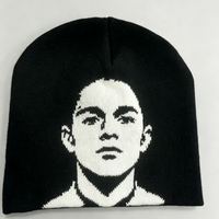 Gorro de Invierno para Hombre, Diseño Nuevo, Reversible, Multifuncional, Cálido, Personalizado, de Lana Acrílica, Tejido Jacquard con Patrón de Letras