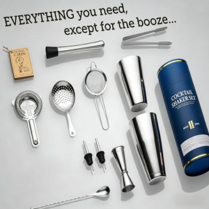 Ensemble de shaker à cocktails en vente flash avec support, kit complet de barman, ensemble de shaker Boston pour <span class=keywords><strong>bar</strong></span>, pub, restaurant - Product Image 2