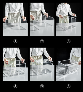 Lavinia Transparent Shoe <strong>Box</strong> Thickened Shoes Organizers Plastic Fold Dustproof <strong>Storage</strong> <strong>Box</strong> <strong>Stackable</strong> Various Styles - Product Image 4