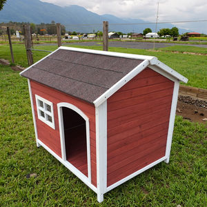 Villa pour chien en bois massif SHUNDA SDD008 avec motif imprimé pour chiens moyens/grands - Maison pour animaux de compagnie d'extérieur toutes saisons - Product Image 2