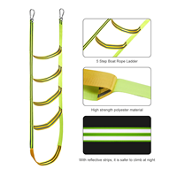 WENHAO Échelle de bateau pliable à 5 marches en nylon, portable, pour embarquement et descente en bateau pneumatique, kayak, bateau à moteur, canoë