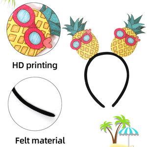 YX-03 été thème flamant rose cocotier <span class=keywords><strong>bandeau</strong></span> nouveau <span class=keywords><strong>bandeau</strong></span> de cheveux hawaïen pour la fête habiller pour les vacances à la <span class=keywords><strong>plage</strong></span> - Product Image 4