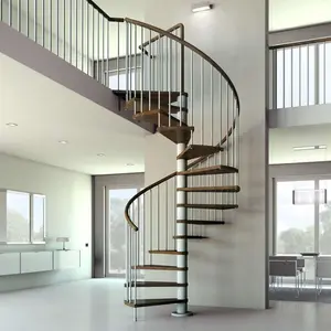 Échelle ronde en acier inoxydable, escalier circulaire avec bande antidérapante pour escaliers