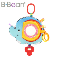 Livre en tissu doux Montessori pour bébé, livre sensoriel avec miroir et anneau de dentition, livre éducatif à suspendre à la poussette pour nouveau-né