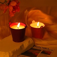 Bougie parfumée personnalisée dans des boîtes en fer colorées et créatives, cire végétale, parfum personnalisable