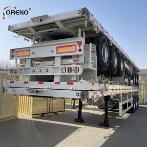 Promotion : Semi-remorque plateau 3 essieux 60 tonnes, qualité Oreno, <span class=keywords><strong>prix</strong></span> direct usine pour le <span class=keywords><strong>transport</strong></span> de conteneurs et de charges lourdes - Product Image 5