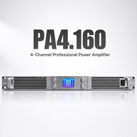Amplificateur de puissance numérique 4x1600W avec écran LCD, amplificateur audio professionnel 4 canaux pour enceintes PA, caissons de basses et sonorisation de scène