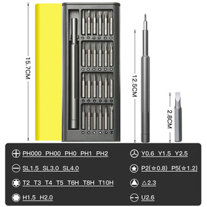 Juego de puntas de destornillador de precisión magnética para reparación electrónica, herramientas de reparación de teléfonos móviles, 25 en 1, 2 unidades - Product Image 2