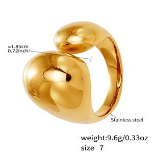 <span class=keywords><strong>Anillo</strong></span> <span class=keywords><strong>de</strong></span> <span class=keywords><strong>Pareja</strong></span> <span class=keywords><strong>en</strong></span> Forma <span class=keywords><strong>de</strong></span> Gota <span class=keywords><strong>de</strong></span> Acero Inoxidable Simple y Elegante para Mujer, Joyería <span class=keywords><strong>de</strong></span> <span class=keywords><strong>Promesa</strong></span> <span class=keywords><strong>de</strong></span> Boda, Regalo Dorado - Product Image 4