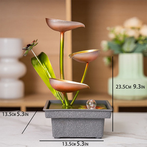 <span class=keywords><strong>Stagno</strong></span> di loto in ferro battuto moderno di lusso da tavolo fontana levigata morbido soggiorno ufficio casa bella circolazione al chiaro di luna - Product Image 6