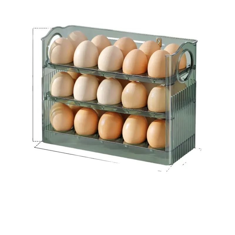 Vendi 30 uova frigorifero portauova in plastica scatola portaoggetti per uova 3 strati