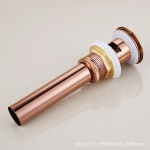 Bonde de lavabo escamotable en laiton, design moderne, finition bronze rose, installation facile, garantie 2 ans - Product Image 1