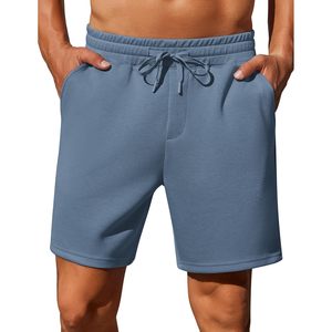 FOXA Mens <b>Lounge</b> Sweat Shorts 7 Inch Elastic Waist Gym Workout With Drawstring Breathable Cotton Casual Shorts - Product Image 1