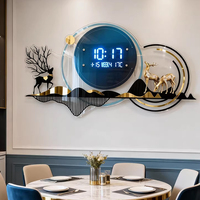 Horloge murale numérique créative en acrylique, design mural moderne, décoration intérieure, peinture, 80*45cm, horloge silencieuse, art mural nordique