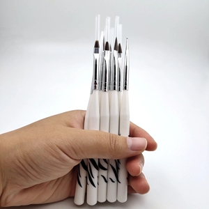 Juego de 8 pinceles para uñas multifuncionales personalizables, con mango de plástico y fibras artificiales, para dibujo a color y punta de tallado - Product Image 4