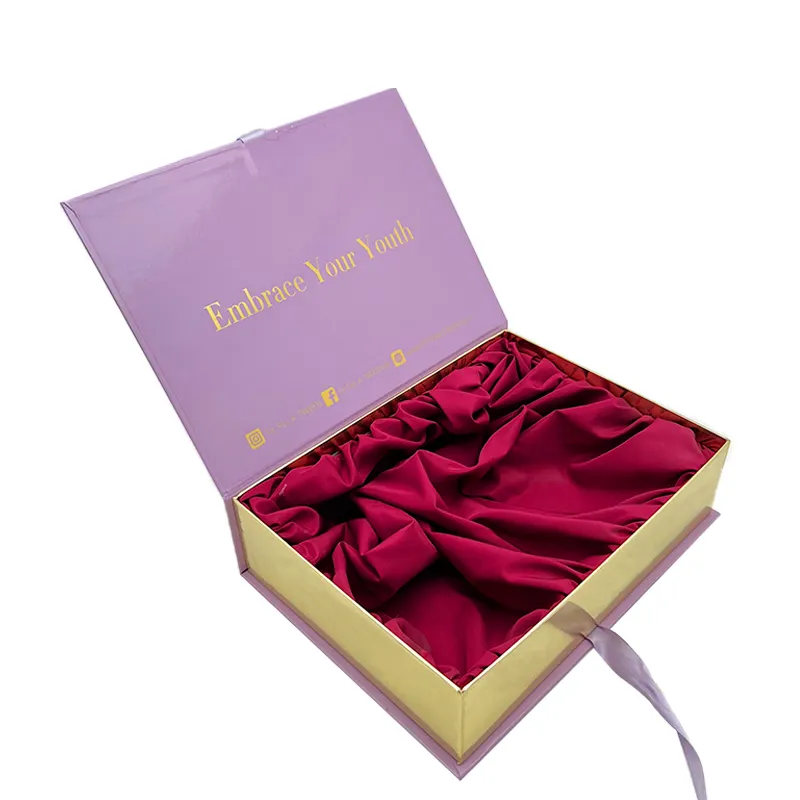 Custom logo Luxury Cardboard Gift Virgin Human hair packaging boxes wholesale black bundle wig packaging for hair extension box