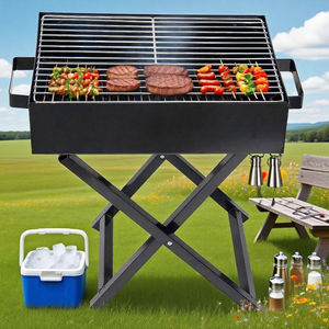 Parrillas de carbón portátiles de calidad comercial para acampar Múltiples tamaños Barbacoa de metal Pincho de cordero Parrilla de barbacoa doblada - Product Image 2