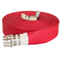 Tuyau d'incendie EPDM rouge de 1,5 pouce, 25 m, norme BS EN, 12 bars, avec raccords de type britannique