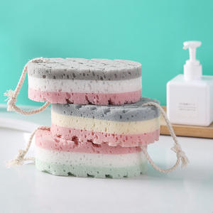 Modern Three-Layer Oval Bath Brush with Three-Color Scrubbing Sponge for Bathroom Household Products - Product Image 4