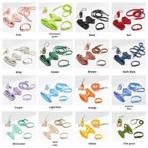 Waterproof Outdoor Travel Logo Embossed PVC Pet <strong>Collar</strong> Custom <strong>Dog</strong> Leash with <strong>DIY</strong> Plush Toy Charms Leash Set - Product Image 5
