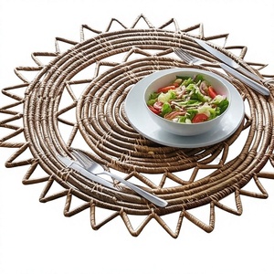 Modern Handmade Rattan Woven Non-Slip Eco-Friendly 500mm Diameter 5mm Thick <b>Table</b> Mat <b>Placemat</b> Dining <b>Table</b> Decor Made - Product Image 6