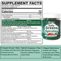 Groene Gummies met Probiotica Spirulina Chlorella Fruit Groenten Paddenstoelenextract Voedingssupplement Vegan Snoepjes