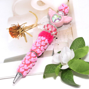 Bolígrafo de Perlas Completamente Decorado, con Cuentas Brillantes Pegadas a Mano, DIY Creativo, de Resina Colorida con Diamantes de Imitación, Regalo de Oficina - Product Image 2