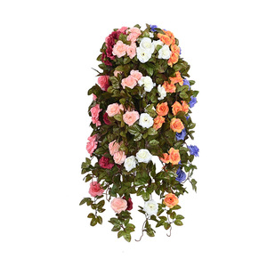 Nhân Tạo Rose Vine Tường Treo Giỏ Hoa Đặt Lụa Nhựa Hoa Nho Tường Phòng Khách Tường Ban Công Trang Trí Đám Cưới - Product Image 2