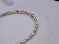 Bracelet en perles de haute joaillerie, or pur 18 carats, chaîne réglable, perles d'Akoya baroques naturelles d'eau salée du Japon, 3,5-4 mm