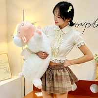 Peluche de luxe Mouton de l'An, Agneau Ange, Coussin, Poupée pour enfants 31cm-50cm, Rembourrage en fibre de polyester, Couverture réconfortante et apaisante