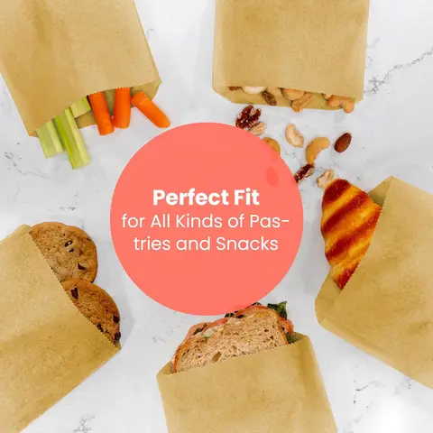 Bolsas de comida para llevar respetuosas con el medio ambiente bolsas de papel de alimentos a prueba de grasa bolsas de papel Kraft personalizadas