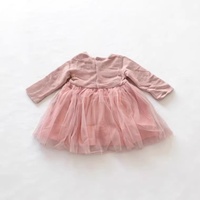 Robe trapèze en coton au crochet pour filles, personnalisable, plusieurs couleurs, manches longues, décoration florale, échantillon disponible en 7 jours |   Stock |   Enfants