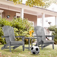 Set 2 Kursi Santai Luar Ruangan Gaya Farmhouse Modern, Setengah Terakit, Kayu Cedar Solid, Kursi Adirondack Lipat Ramah Lingkungan