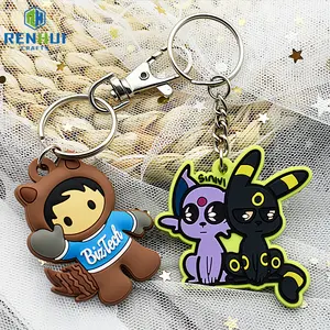 זול משלוח מתנת מזכרת Keychain, מותאם אישית לוגו עיצוב רך ידידותי לסביבה גומי PVC Keychain בסיטונאות