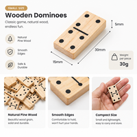 Mini-dominos en bois de pin 30x15x5mm en gros – Pièces de jeu numérotées pour jeux de voyage et projets DIY
