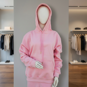 Baby <b>Pink</b> Women's Custom Embroidery Acid Wash 100% Cotton Oversized Pullover Hoodie Casual Fleece Hooded Sweat Top Factory - Product Image 2