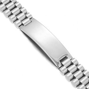 Bracciale da <span class=keywords><strong>uomo</strong></span> in acciaio inossidabile Yiwu Aceon Velle, catena larga per orologio, di lusso, con targhette ID larghe personalizzabili per incisione fai-da-te - Product Image 2