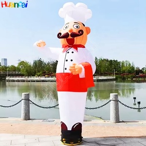 Mẫu Miễn phí thiết kế mới nhất ngoài trời Duy nhất chân Inflatable Ống quảng cáo Inflatable đầu bếp không khí vũ công - Product Image 1