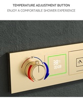 Ensemble de robinetterie de douche thermostatique encastrée en laiton de haute qualité, moderne, avec fonction pluie et cascade, pour salle de bain
