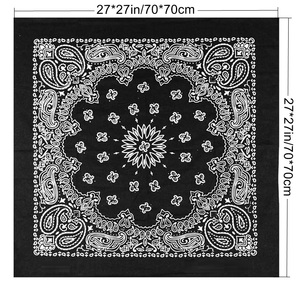 Bandane Quadrate Extra Large 27 X 27 Pollici in <span class=keywords><strong>Cotone</strong></span> con Logo Personalizzato, Sciarpa Quadrata Oversize con Stampa Paisley, Bandane Jumbo per Uomo e <span class=keywords><strong>Donna</strong></span> - Product Image 3