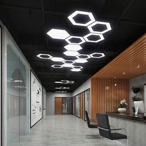 Commerciële Hexagon LED Hanglampen Moderne 800mm Binnenverlichting Kantoor Kroonluchters Led Lineaire Hanglamp - Product Image 4