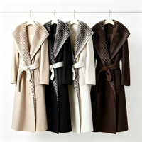 Nouveau Manteau d'Hiver Décontracté Long en Laine et Cachemire pour Femme 2026, Modèle à Capuche avec Fourrure, Coupe Ample et Chaude, Vente en Gros - Meilleures Ventes