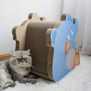 Griffoir pour chat en carton en forme d'éléphant, durable, design cartoon, pour chats d'intérieur - Product Image 4