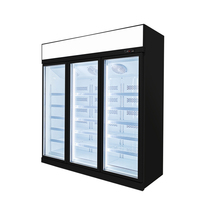 Congélateur vitrine commercial à température unique, à deux portes vitrées, pour supermarché