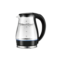 Bouilloire électrique en verre grande capacité HALEY HY-8895 2,2 L, acier inoxydable 304, ébullition rapide, lumière LED, usage domestique