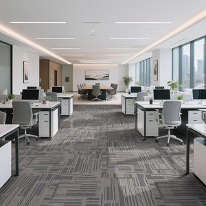 Dr. An Carpet Tiles Square Machine Woven Polypropylene Stripe Modern Non Slip For Office Living Room Bedroom Study - Product Image 2