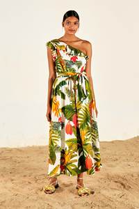 กระโปรงยาวเอวสูงสำหรับผู้หญิงกระโปรงแมกซี่ทรงเอแ<span class=keywords><strong>น</strong></span>ววินเทจพิมพ์ลายดอกไม้ดีไซน์ล่าสุดมีจีบ - Product Image 6