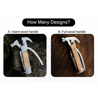 Cuchillo de bolsillo multifunción de acero inoxidable con mango de madera para camping y bricolaje, venta al por mayor de fábrica, personalización OEM, métrico