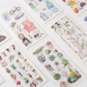 Custom Cute Decorative Journal Scrapbook Washi Stickers Varnished Kiss Cut DIY PVC Planner Sticker Sheet Manufacturer